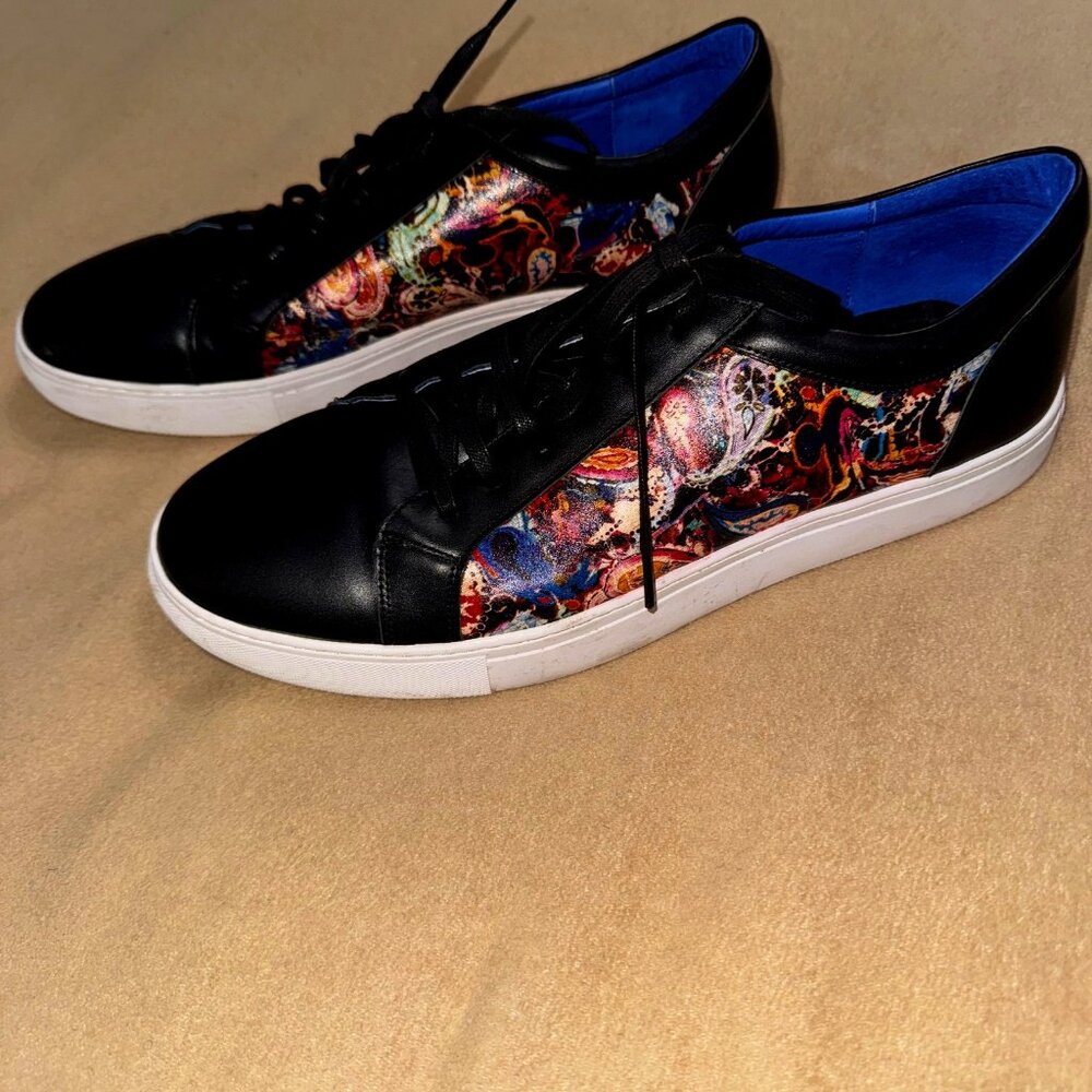 BLACK MULTICOLOR ROBERT GRAHAM SNEAKERS SIZE 12